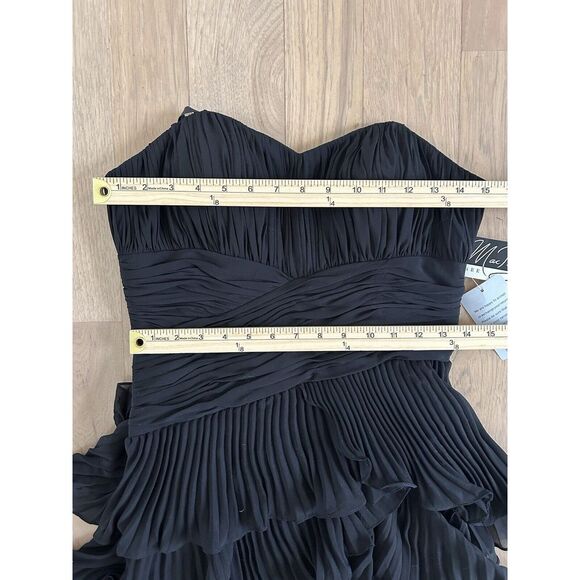 NWT Dalia MacPhee Dress 6 Black Formal Ruffle Strapless Tiered gown Nordstrom - Picture 10 of 12